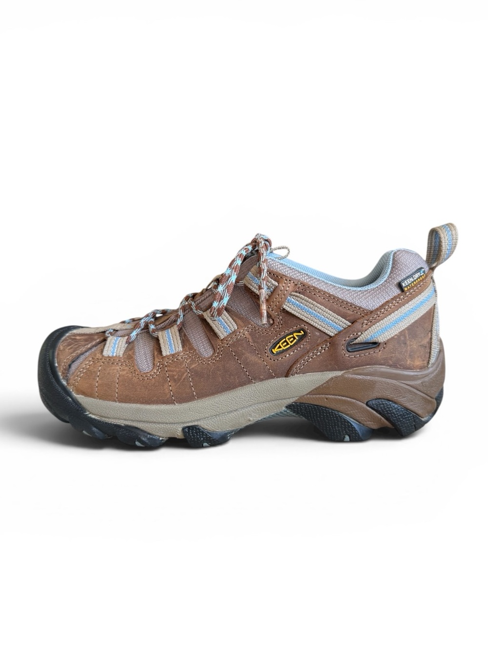 KEEN Targhee II Waterproof Hiking Shoes Brindle Alaskan Blue Women’s 7.5